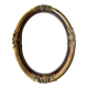Antique Wooden gilded colored Oval  Picture Frame with glass