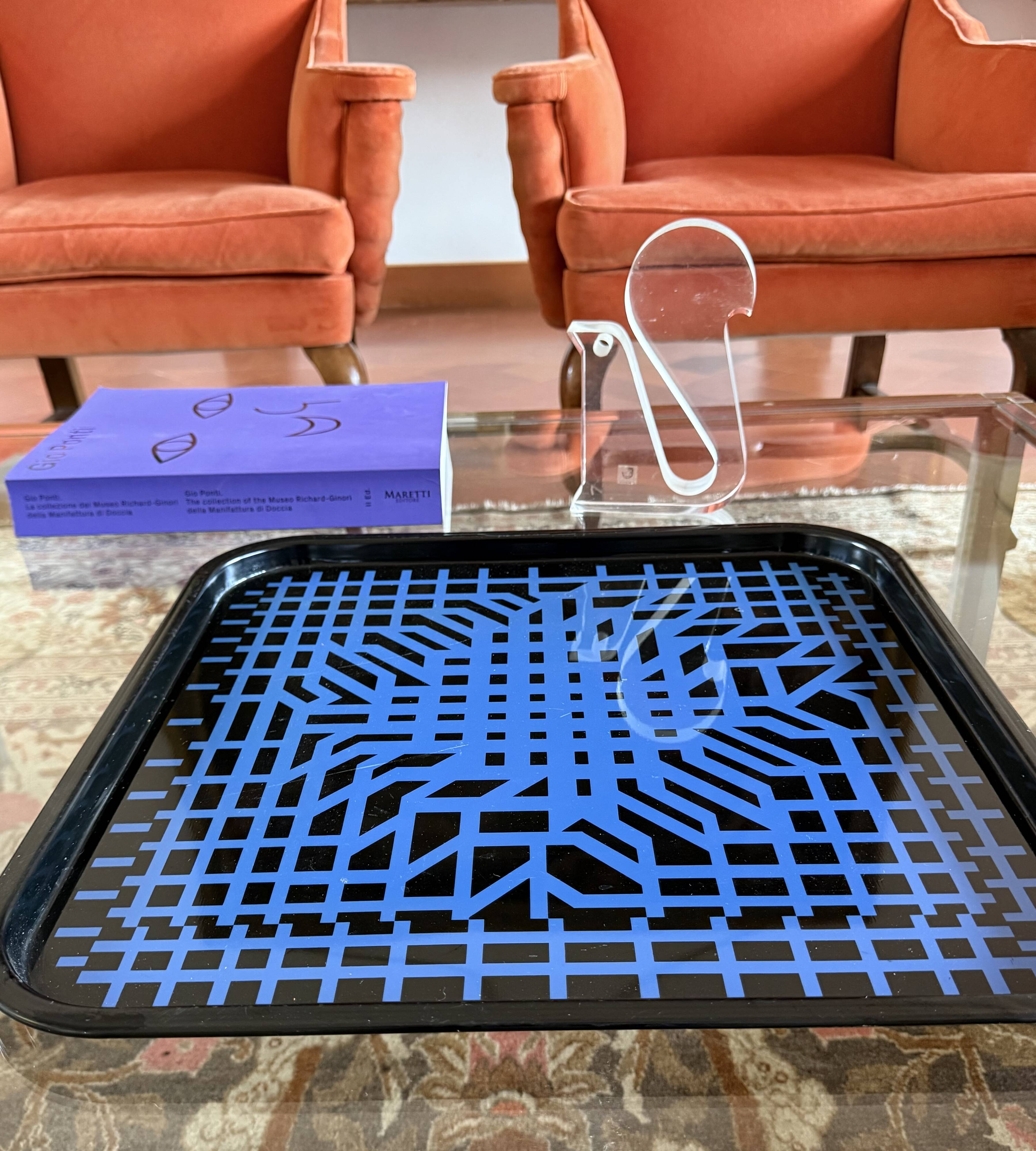 Victor Vasarely, Space age Op art metal tray, Limited edition Metalgraf Ita