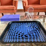 Victor Vasarely, Space age Op art metal tray, Limited edition Metalgraf Ita