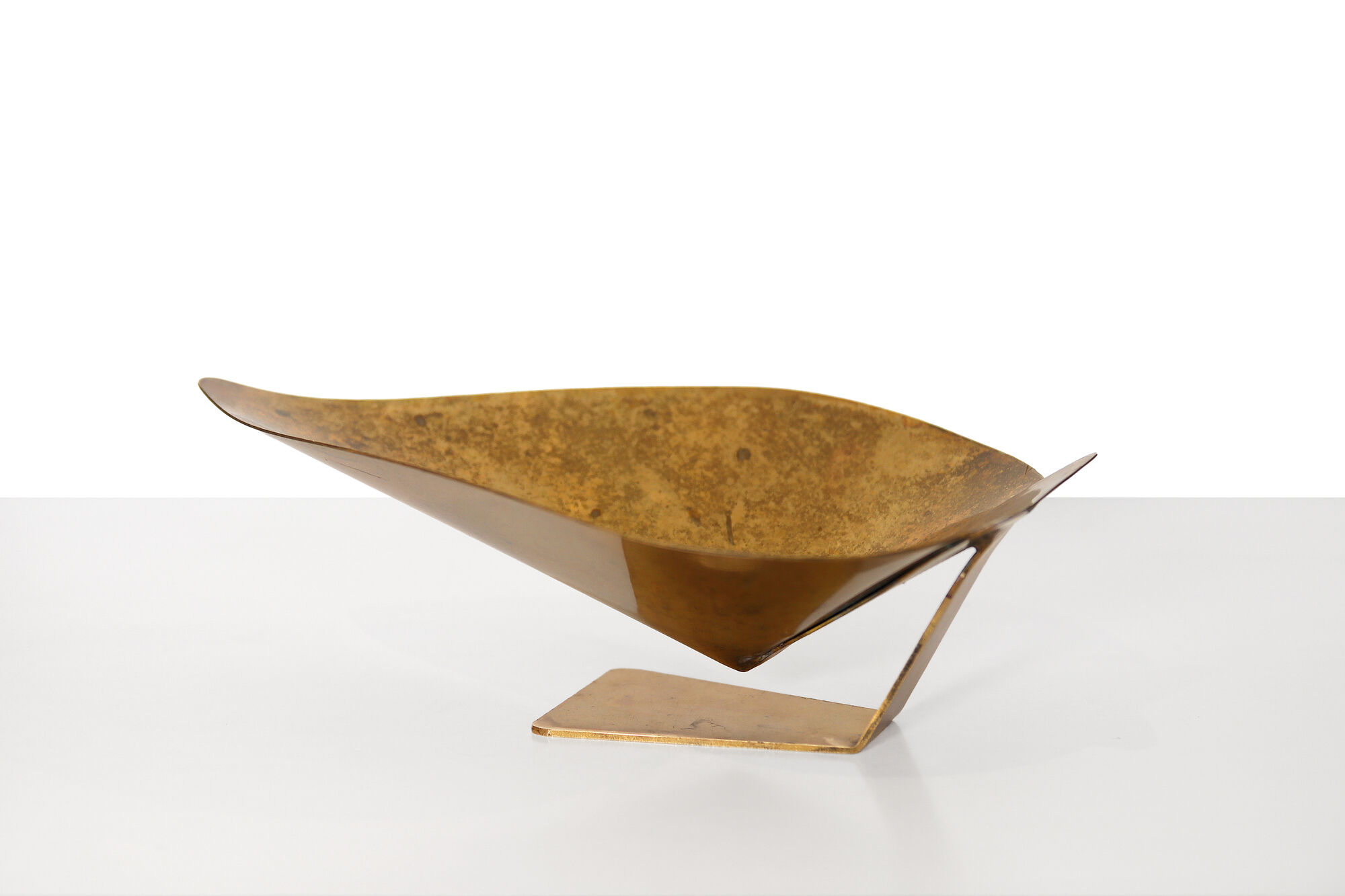 Rare brass Mathieu Matégot vide poche, 1950s