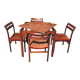 Cantú mobile table, vintage game table, dining table with 4 chairs, 50'