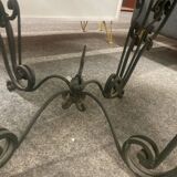 wrought iron and marble coffee table