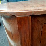 Chest of drawers old marquetry marble top style louis xvi