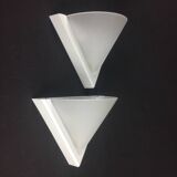 Space age wall lights in ABS plastic and frosted glass, set of 2