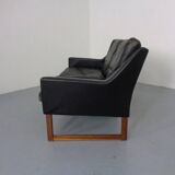 Mid-Century Rosewood & Leather 2-Seater Sofa by Rudolf Glatzel for Kill International, 1960s