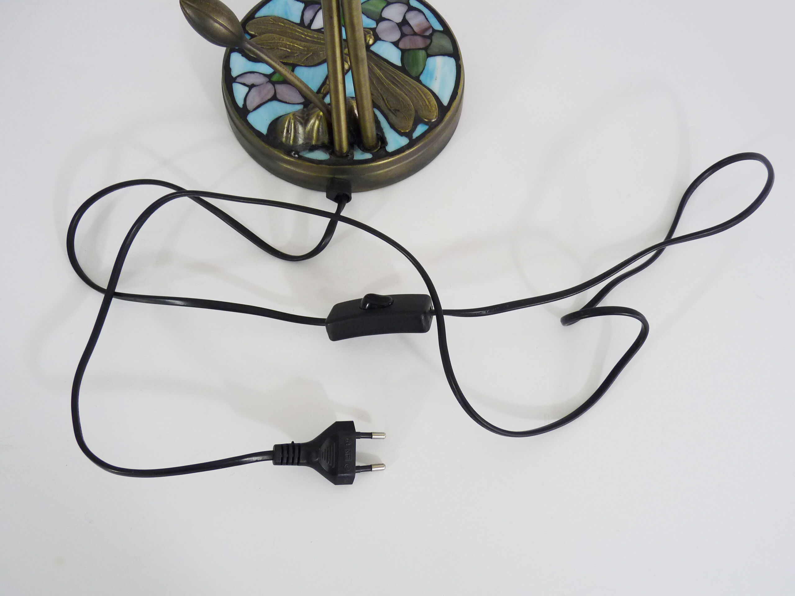 Tiffany dragonfly lamp with two branches, 2 tulips, art deco style