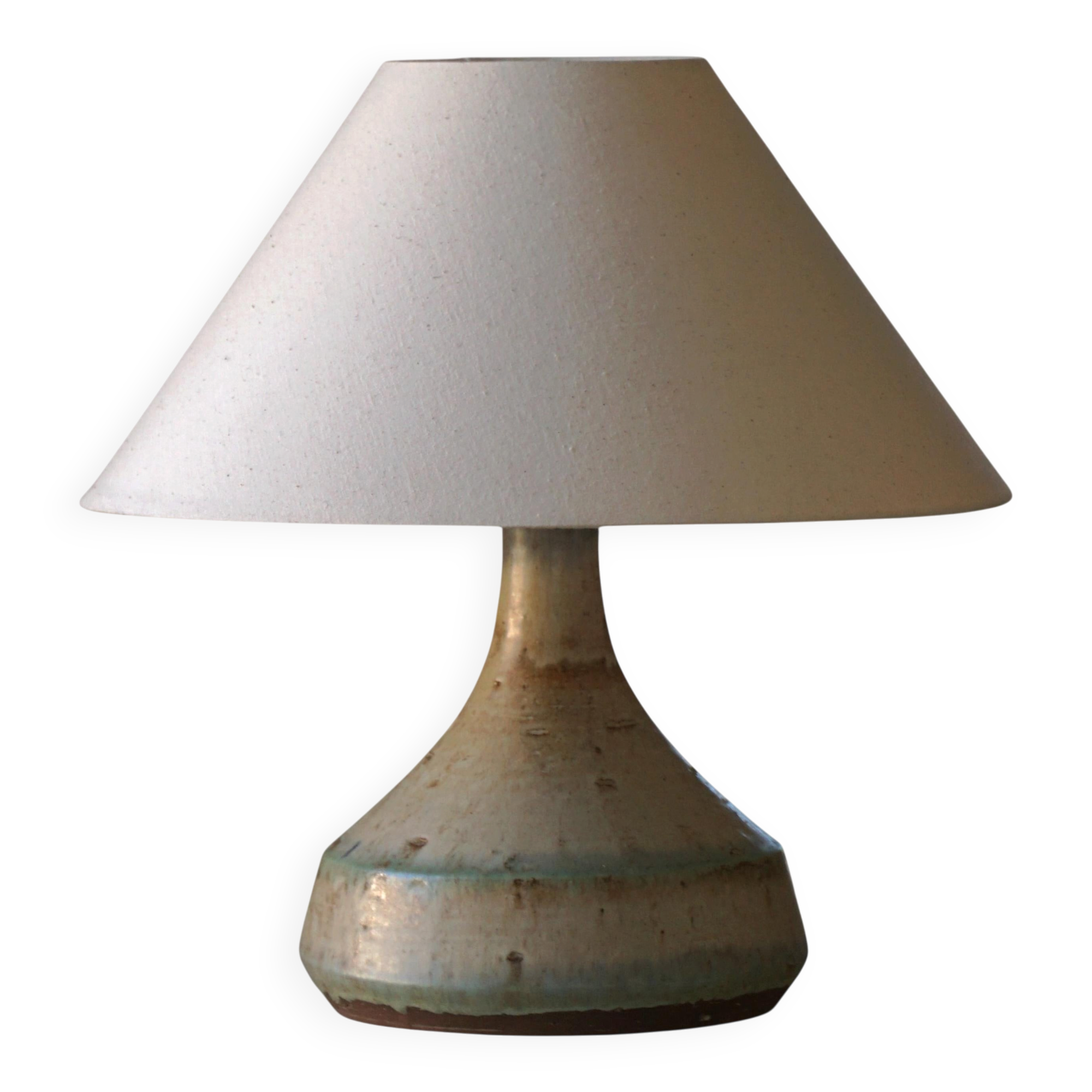 Modern Danish decorative table lamp in stoneware with flared base, Denmark, 1960s.