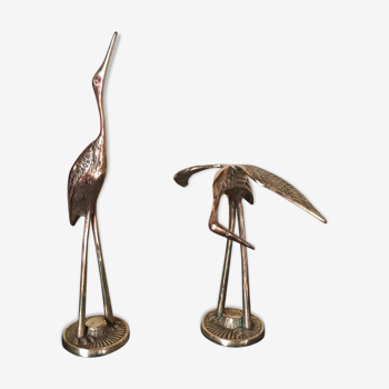 Couple of herons in brass