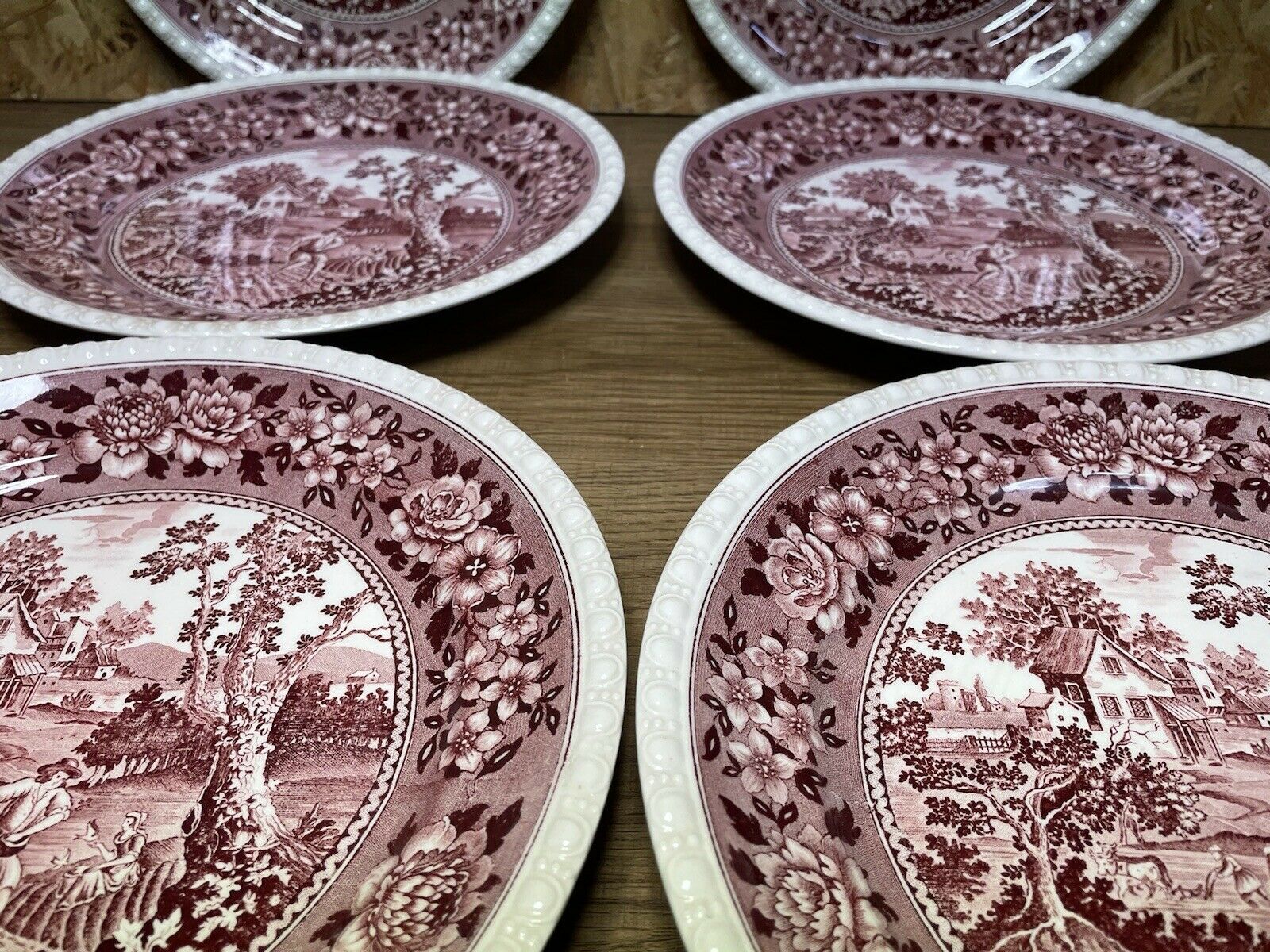 Series of 6 plates, villeroy and boch rusticana collection, chic countryside