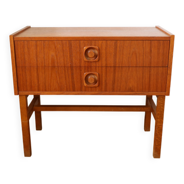 Table de chevet, petite commode scandinave, 1960, teck