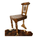 Ensemble de 5 chaises en bois, travail artisanal