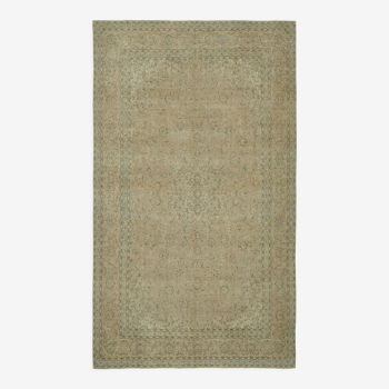 Hand-knotted persian vintage 1970s 300 cm x 487 cm beige wool carpet