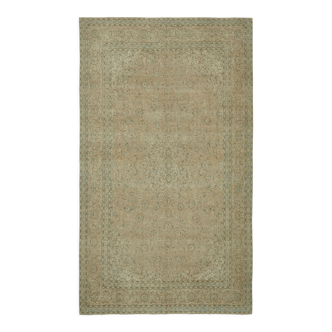 Hand-knotted persian vintage 1970s 300 cm x 487 cm beige wool carpet