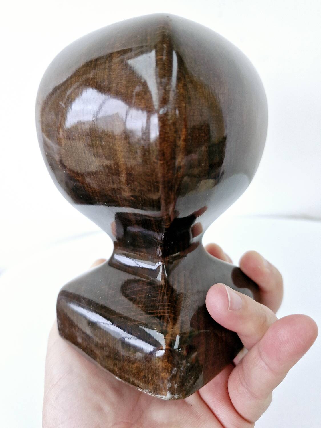 2 Art Deco ball wall lights Wood Cut glass Functional