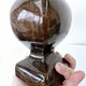 2 Art Deco ball wall lights Wood Cut glass Functional