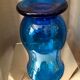 Turquoise blue bubble glass candle holder photophore