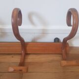 Wooden wall coat rack