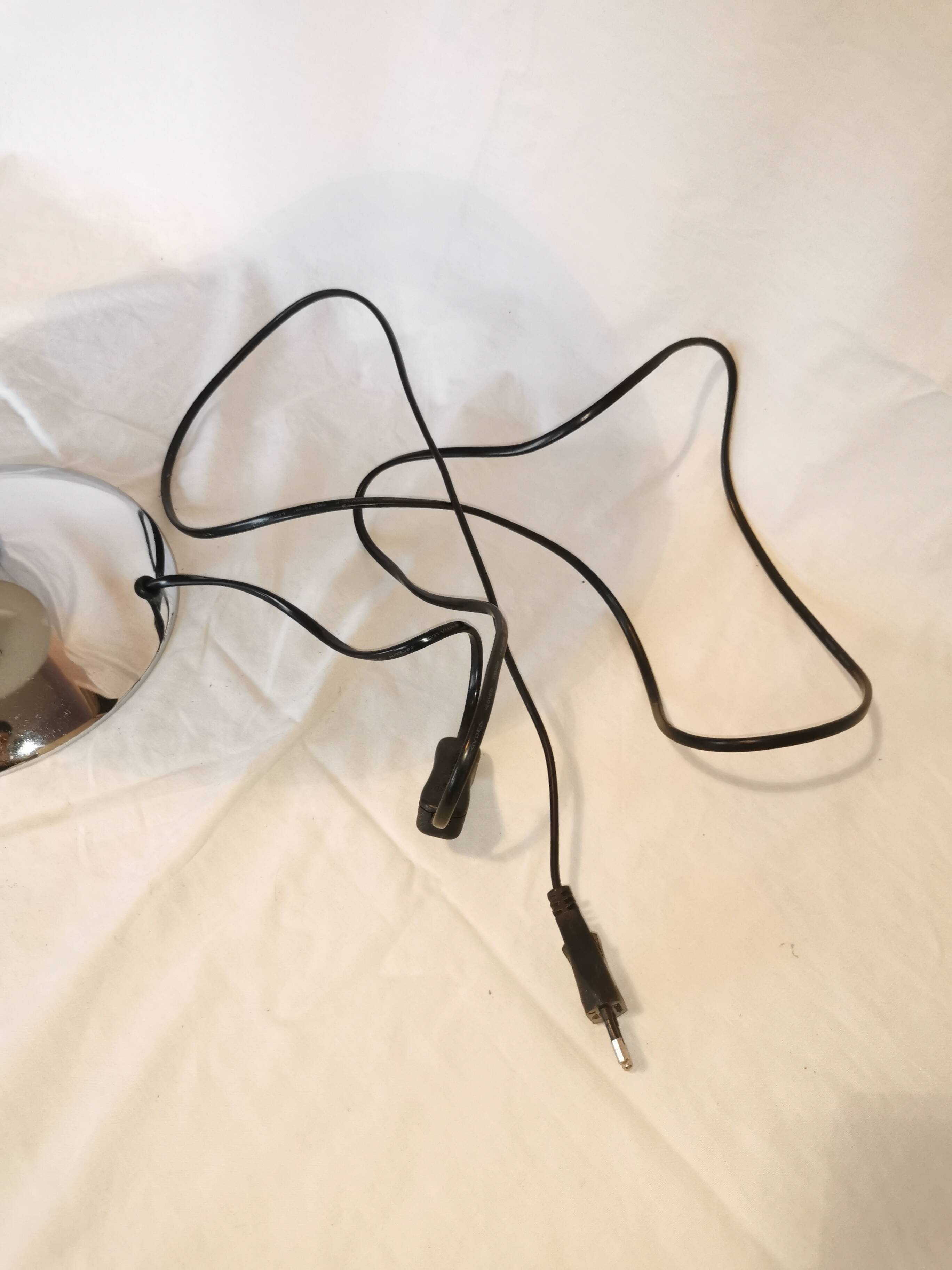 Large double bulb liner lamp, chrome and wood, 1980