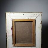 Still life with garlic, egg, and mortar signed Sarpe, 1979, oil on canvas.