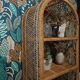 Round rattan shelf