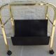 Vintage gilded metal magazine door with glass top and two compartments
