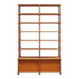 Vintage wooden bookshelf library