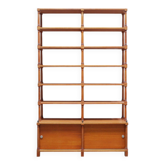 Vintage wooden bookshelf library
