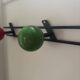 Retro coat rack with 3 red and green balls