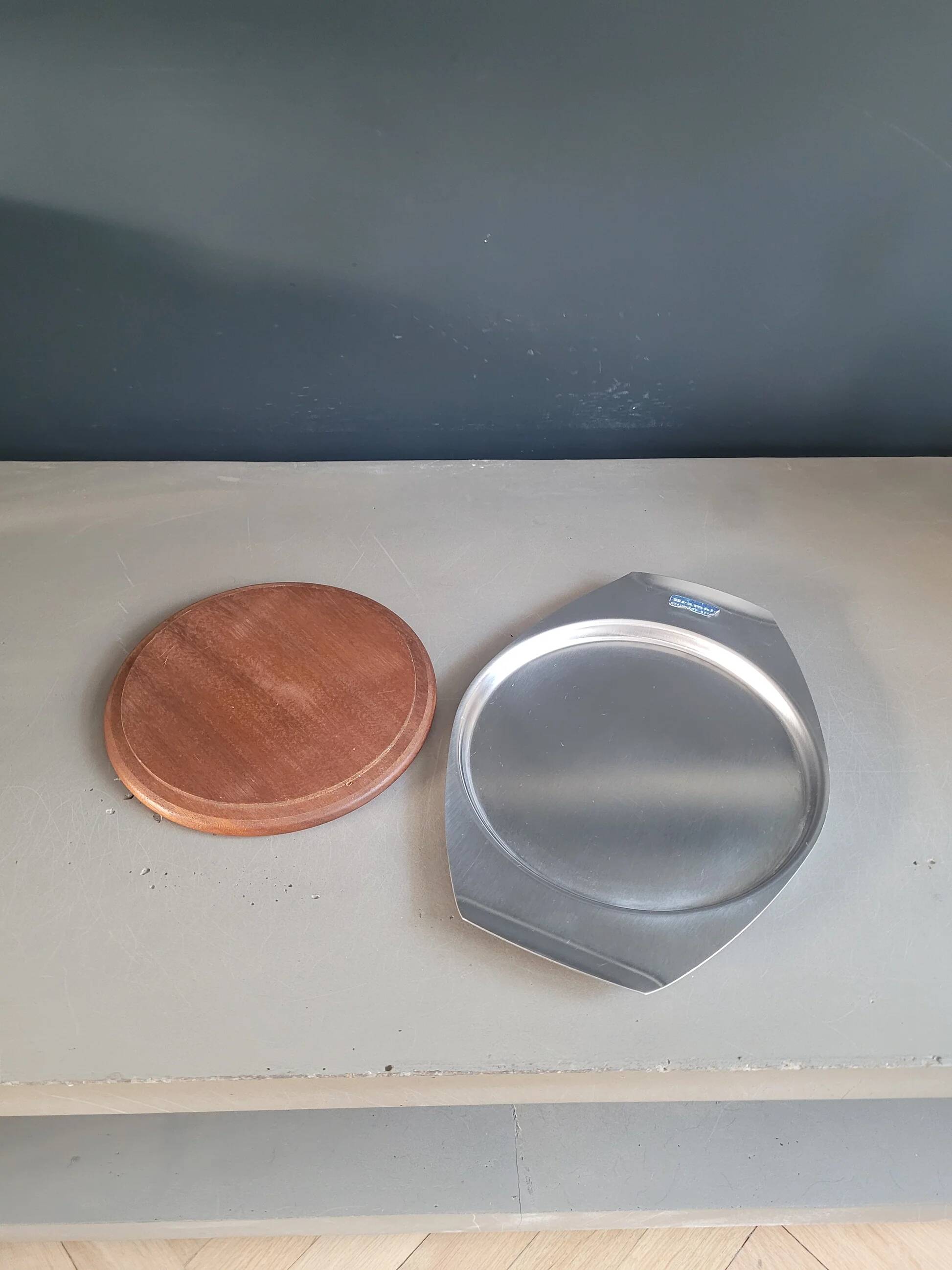 Plateau à fromage Bramah en inox et teck