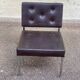 Scandinavian chair in faux leather and chrome steel 1980