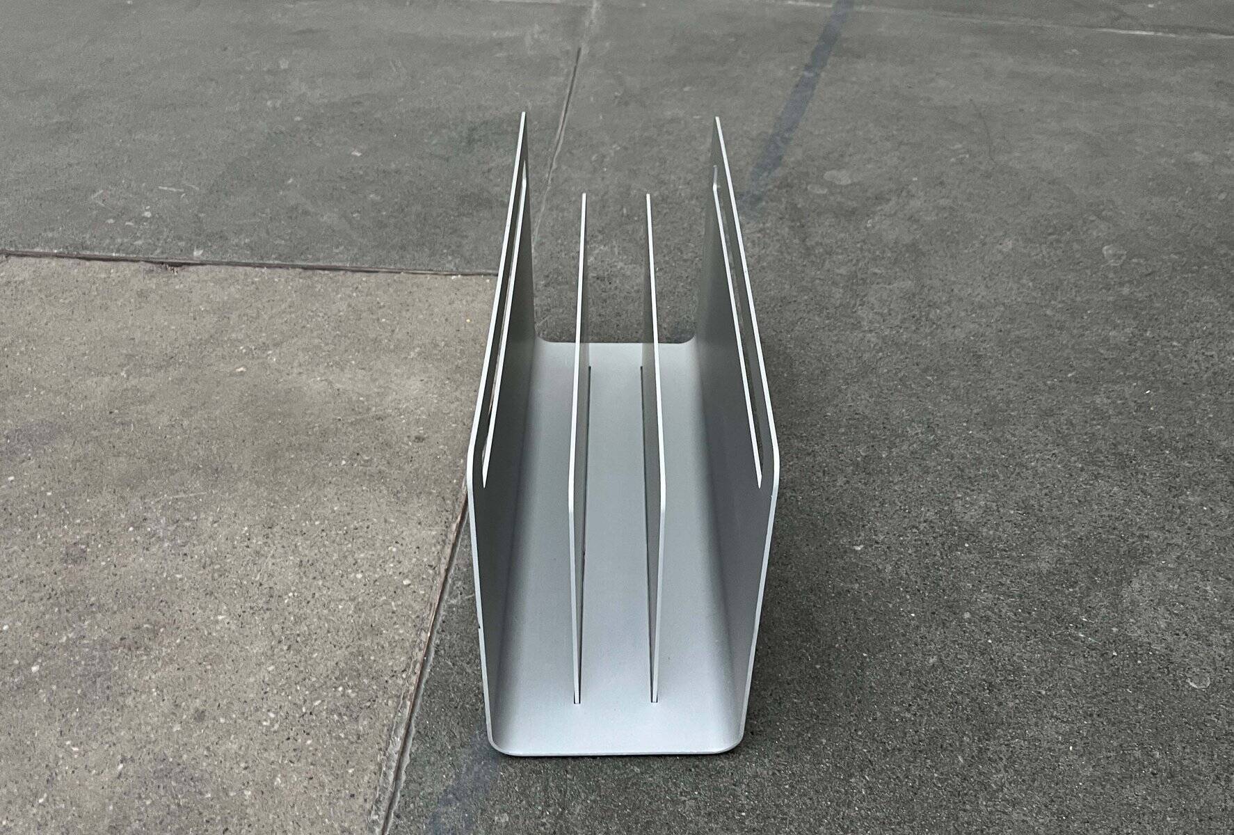 Minimalist aluminium magazine rack by Norman Foster for Helit, Germany, 1990s.