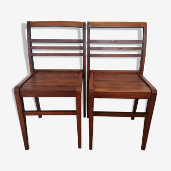 Paire de chaises en bois René Gabriel reconstruction
