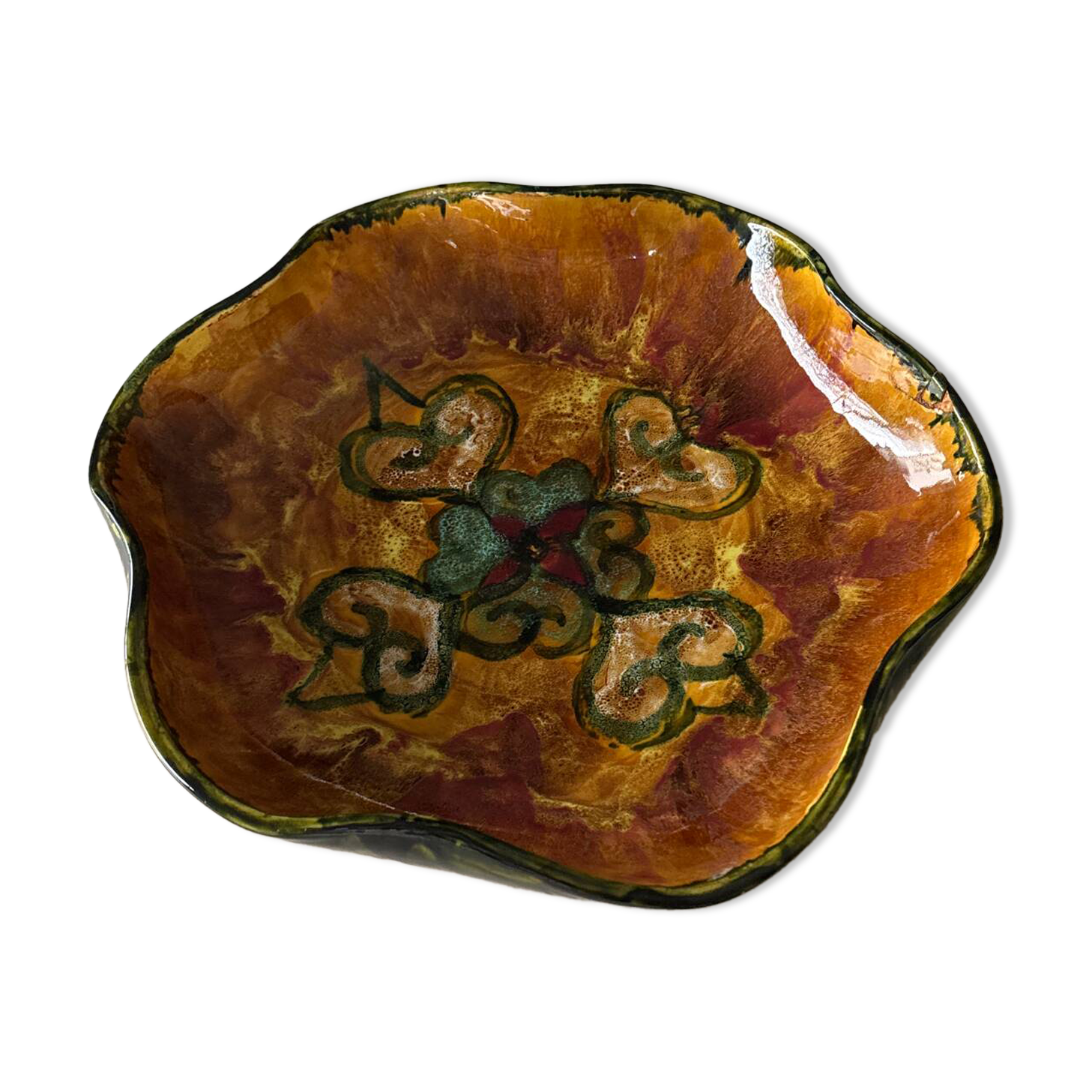 Bowl, ceramic plate by Yvon Roy, 1960s