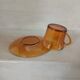Set of 15 vintage amber Duralex coffee cups.