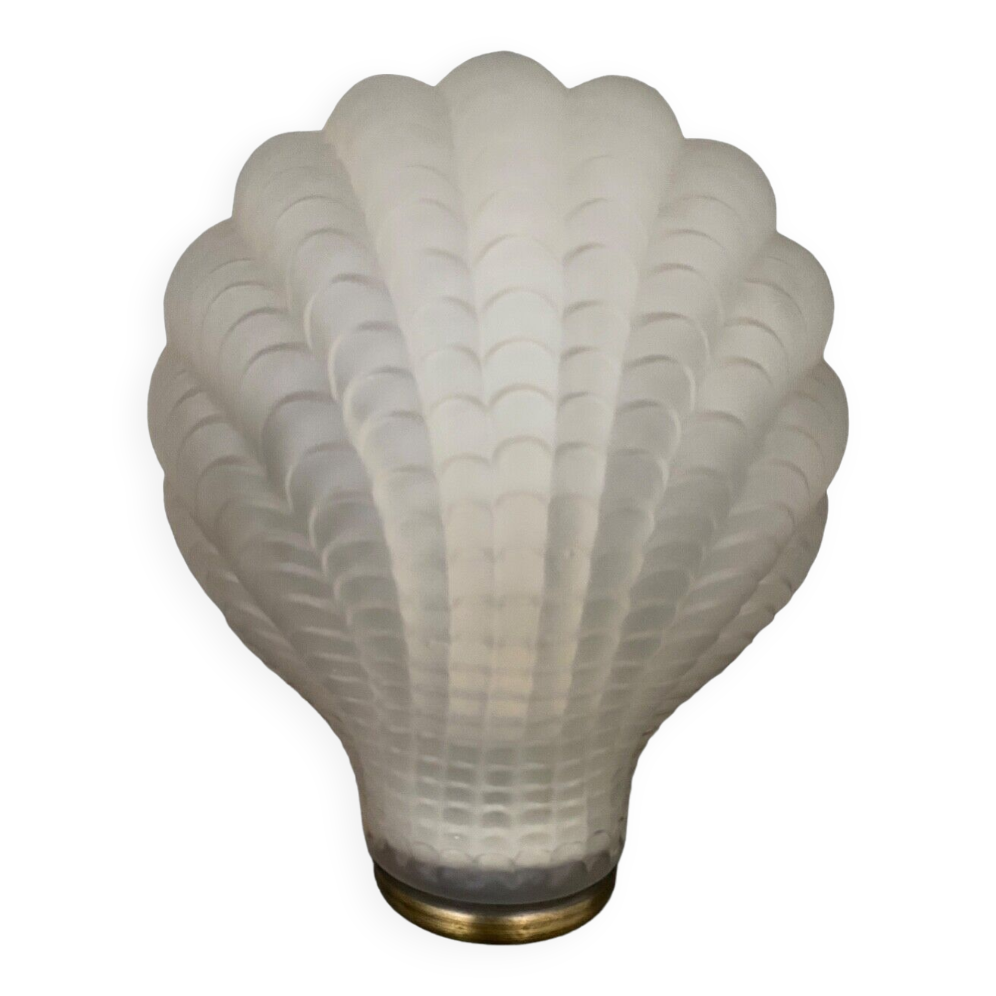Wall lamp in frosted glass Art Deco 1950 scallop shell