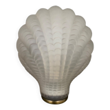 Wall lamp in frosted glass Art Deco 1950 scallop shell