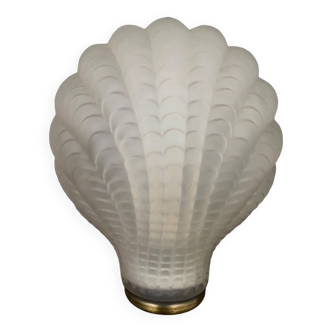 Wall lamp in frosted glass Art Deco 1950 scallop shell