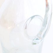 Bubbled glass pitcher with ice tank, handcrafted, French vintag manufacturing
