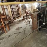 Antique Venetian brasserie mirror in eglomisé glass