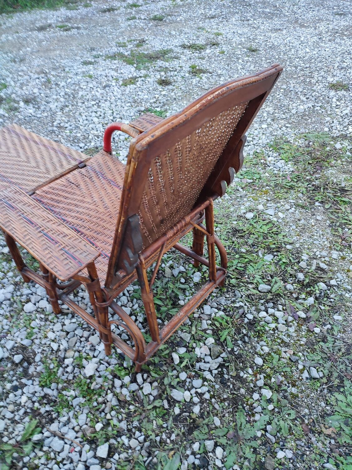 Rattan chaise longue 1900