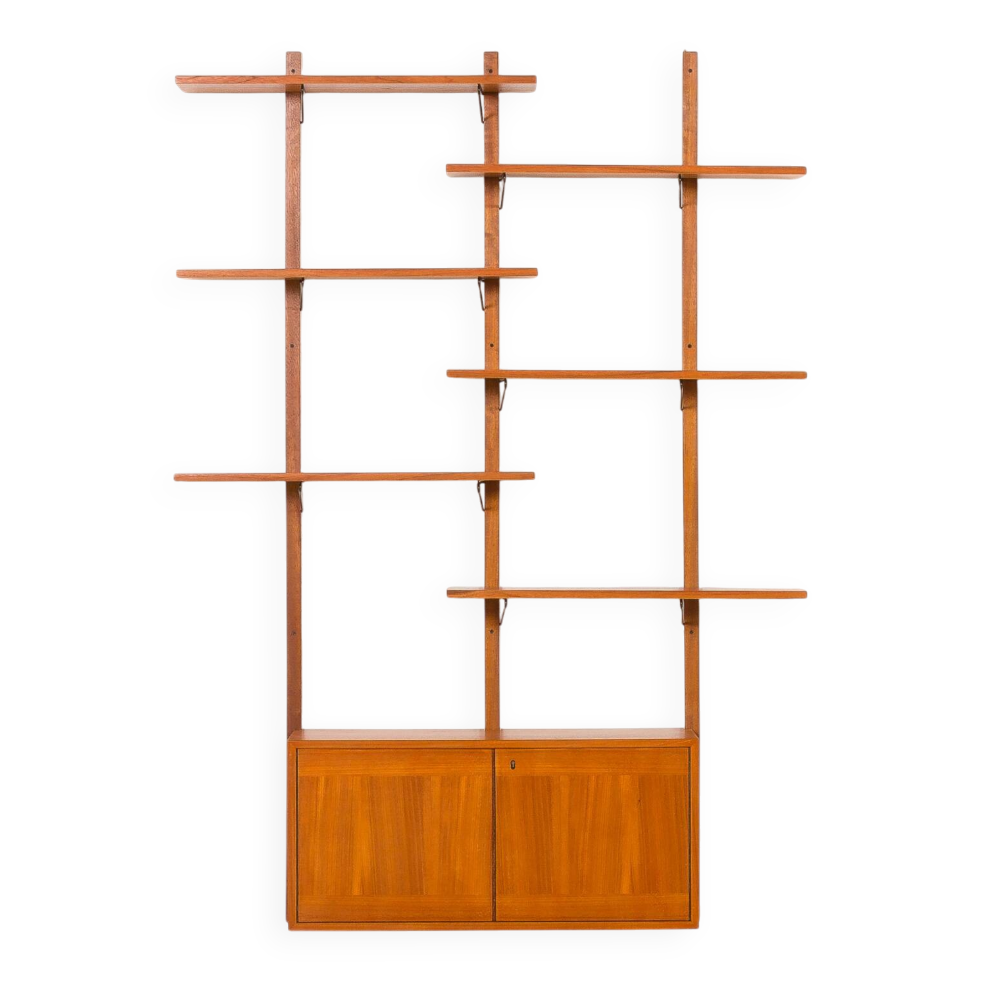 Scandinavian mid-century teak wall unit, 1970s