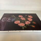 Bouquet of roses oil on canvas painting signed