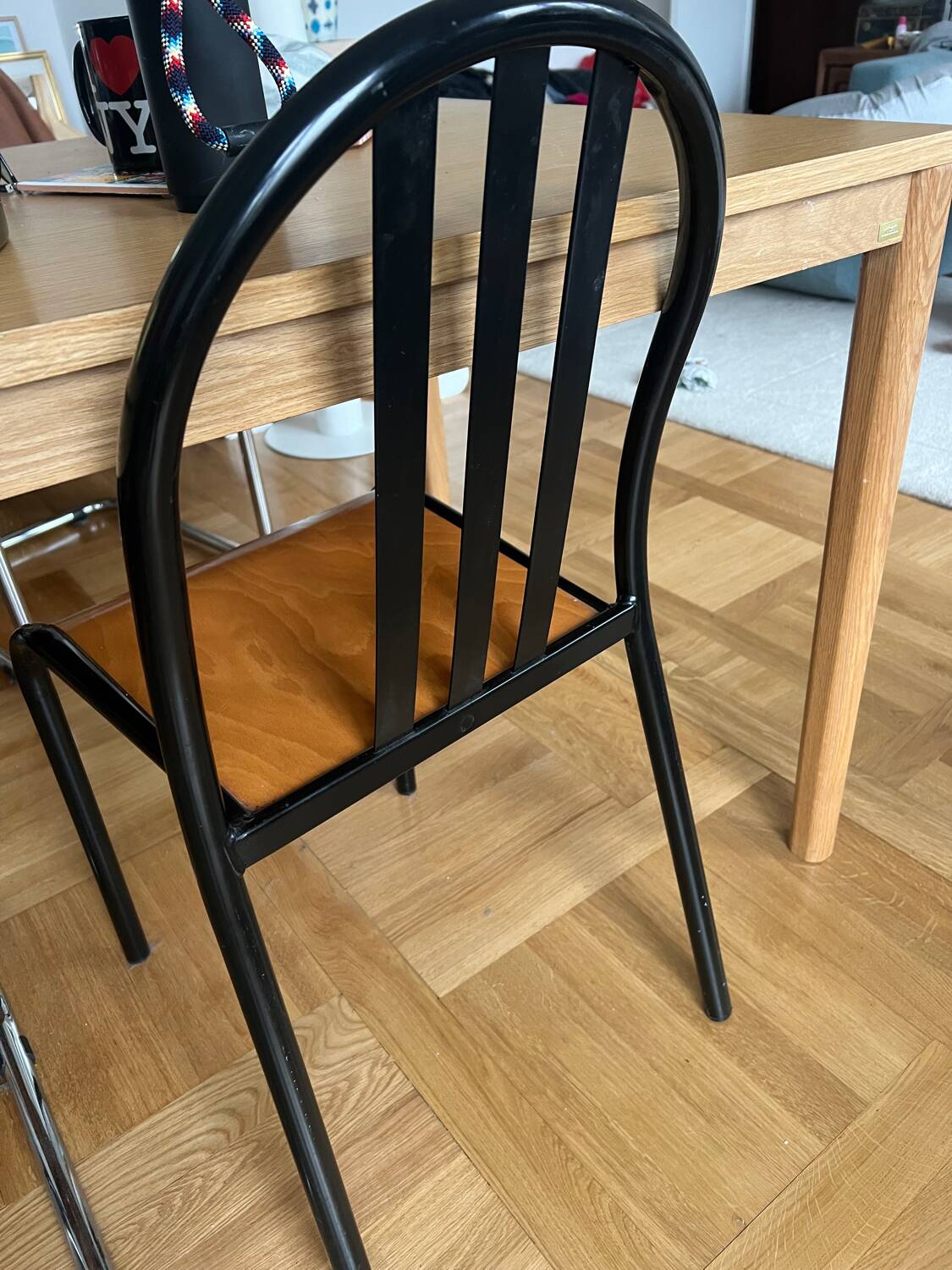 Pair of vintage metal bistro chairs