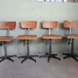 Set of 4 adjustable workshop high chairs