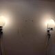 Pair of opaline chrome wall lights from the 70s.