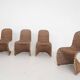 Set of four rattan S-chairs