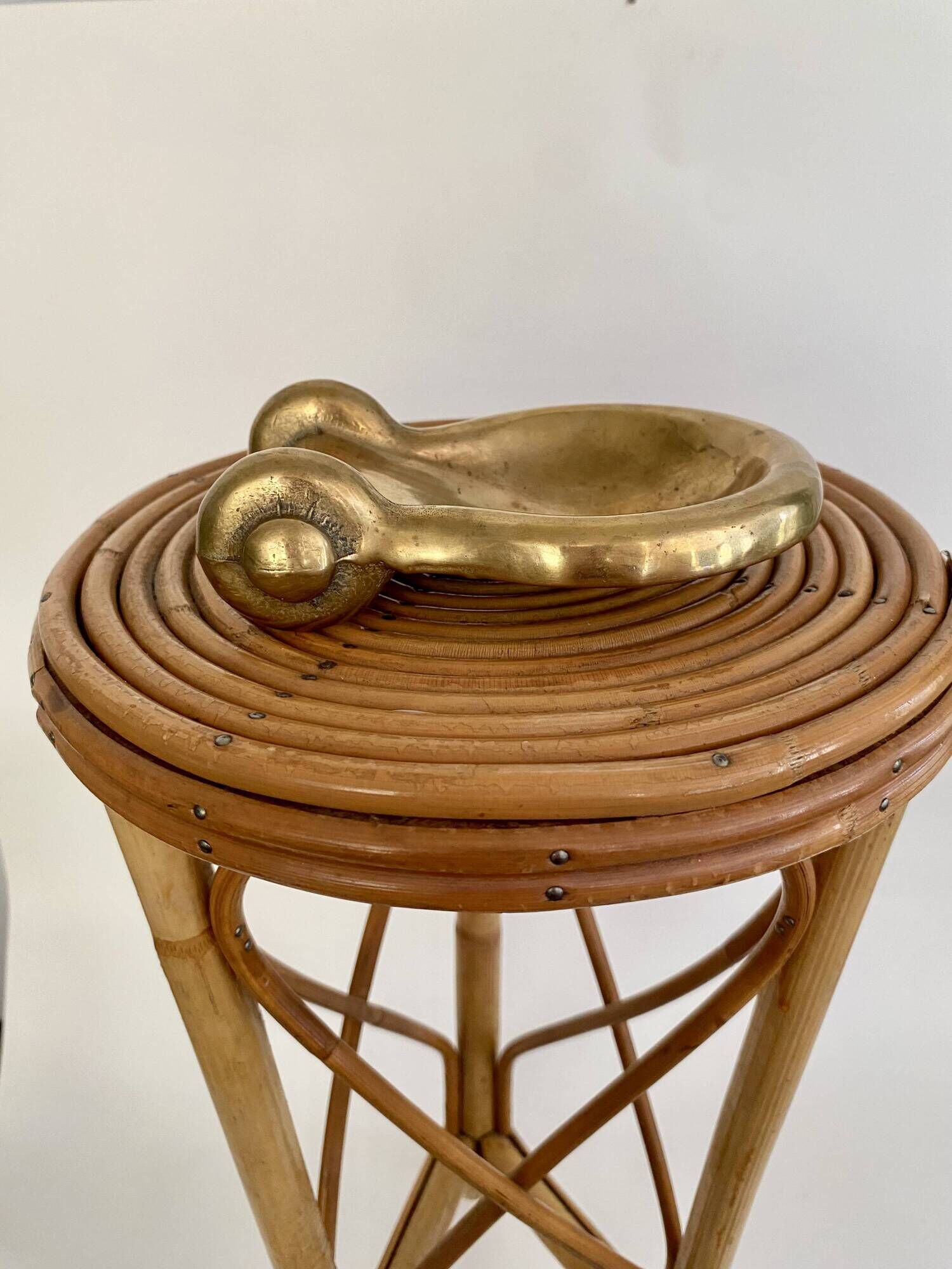 Rattan side table, 1960s