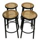 Set of four vintage bar stool - webbing and wood, 1980s Italian design