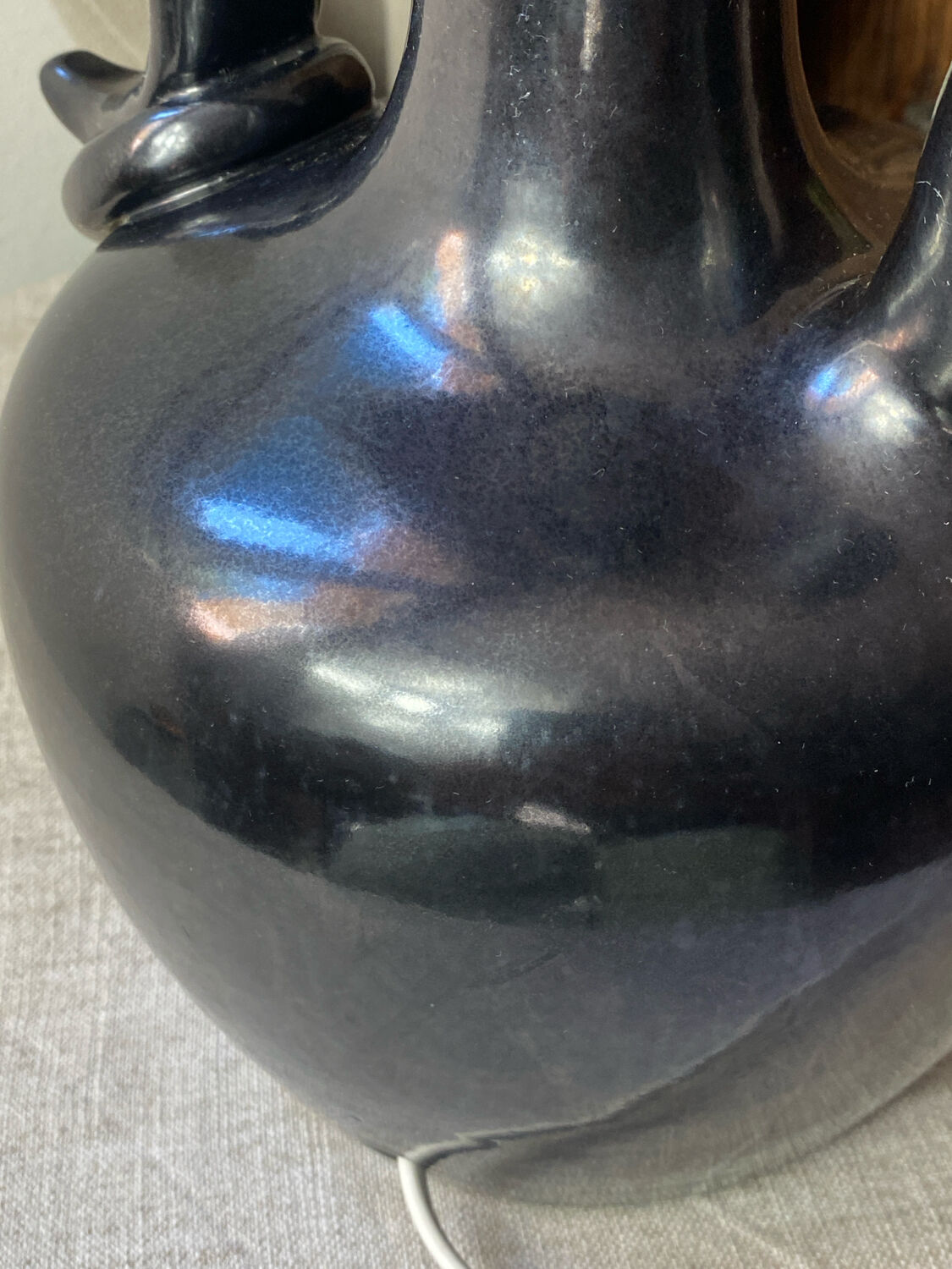 Ceramic lamp base, Sauveur Lunetta, Vallauris