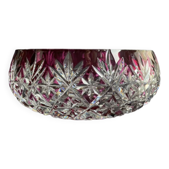 Salad bowl or bowl – Cut crystal overlay - Saint Louis